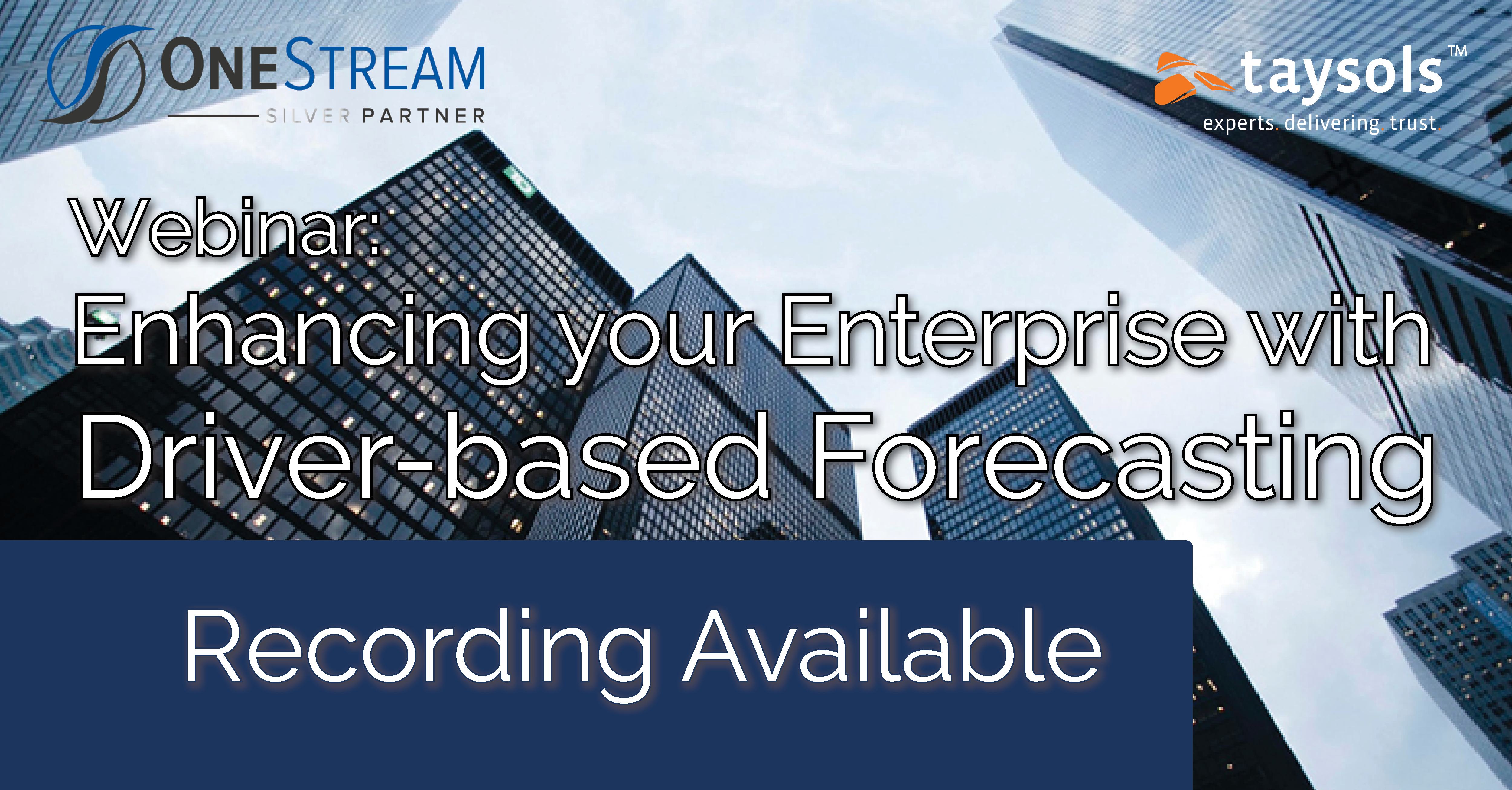 OneStream Webinar - Driver Based Forecasting - On Demand